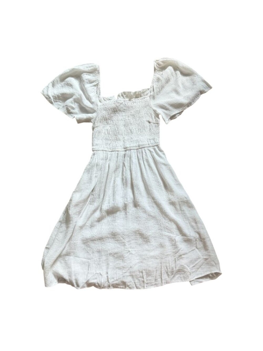 Staccato Womens Flowy, Flutter Sleeve Mini Dress-White-Size Small-GUC